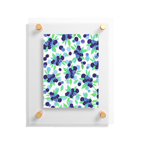 Lisa Argyropoulos Blueberries And Dots On White Floating Acrylic Print