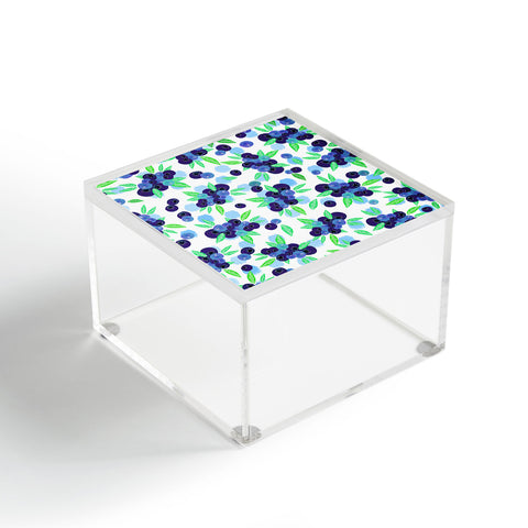 Lisa Argyropoulos Blueberries And Dots On White Acrylic Box