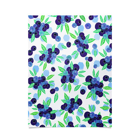Lisa Argyropoulos Blueberries And Dots On White Poster