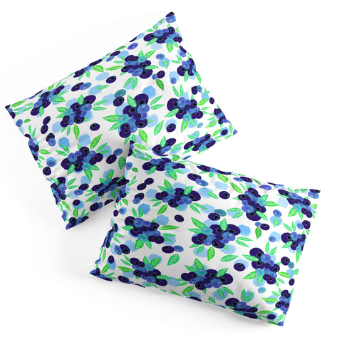 Lisa Argyropoulos Blueberries And Dots On White Pillow Shams