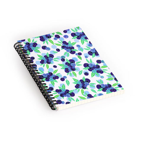Lisa Argyropoulos Blueberries And Dots On White Spiral Notebook