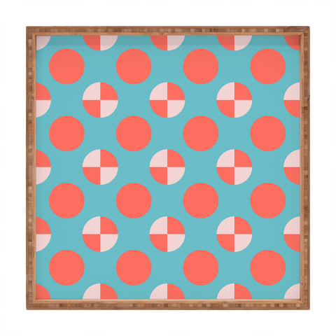 Lisa Argyropoulos Blushed Coral Dots Square Tray