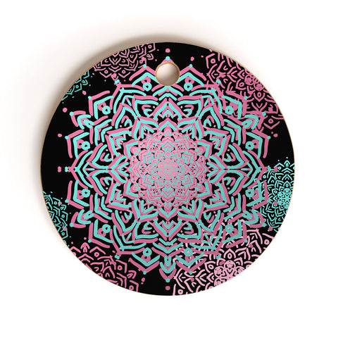 Lisa Argyropoulos Boho Medallions Aqua Rose Cutting Board Round