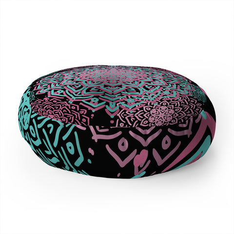 Lisa Argyropoulos Boho Medallions Aqua Rose Floor Pillow Round