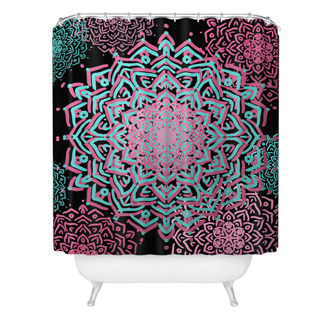 Lisa Argyropoulos Boho Medallions Aqua Rose Shower Curtain