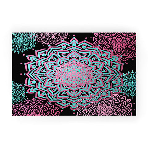 Lisa Argyropoulos Boho Medallions Aqua Rose Welcome Mat