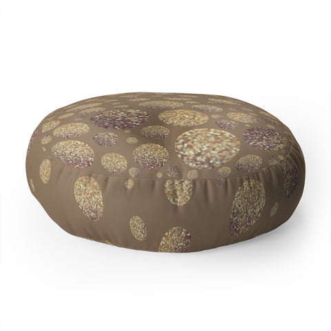 Lisa Argyropoulos Bokeh Dots Cafe Latte Floor Pillow Round