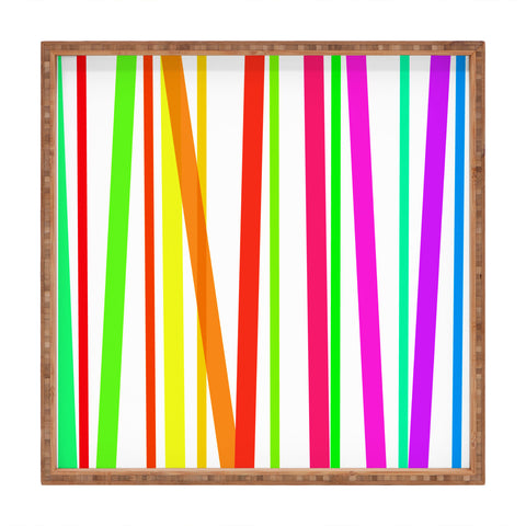 Lisa Argyropoulos Bold Rainbow Stripes Square Tray