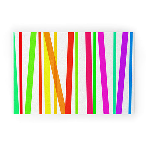 Lisa Argyropoulos Bold Rainbow Stripes Welcome Mat