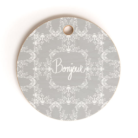 Lisa Argyropoulos Bonjour Gray Mist Cutting Board Round