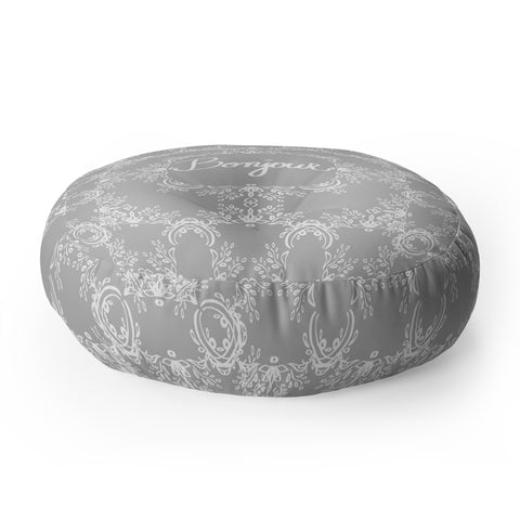 Lisa Argyropoulos Bonjour Gray Mist Floor Pillow Round