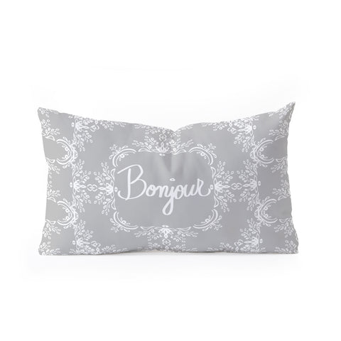 Lisa Argyropoulos Bonjour Gray Mist Oblong Throw Pillow