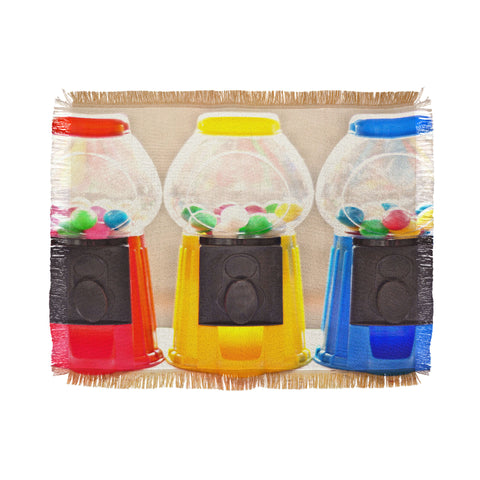 Lisa Argyropoulos Bubble Gum In Primary Throw Blanket