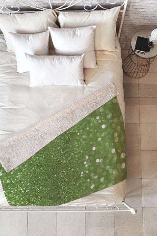 Lisa Argyropoulos Bubbly Lime Fleece Throw Blanket