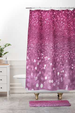 Lisa Argyropoulos Bubbly Pink Shower Curtain And Mat