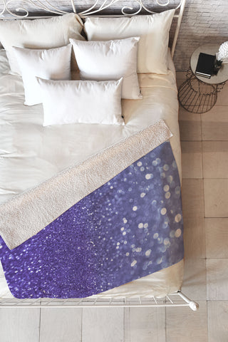 Lisa Argyropoulos Bubbly Violet Sea Fleece Throw Blanket
