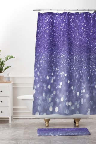 Lisa Argyropoulos Bubbly Violet Sea Shower Curtain And Mat