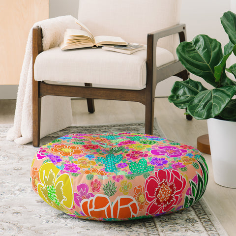 Lisa Argyropoulos Cactus Party Peachy Floor Pillow Round