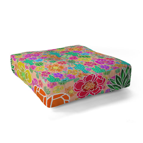 Lisa Argyropoulos Cactus Party Peachy Floor Pillow Square