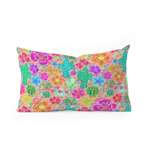 Lisa Argyropoulos Cactus Party Peachy Oblong Throw Pillow