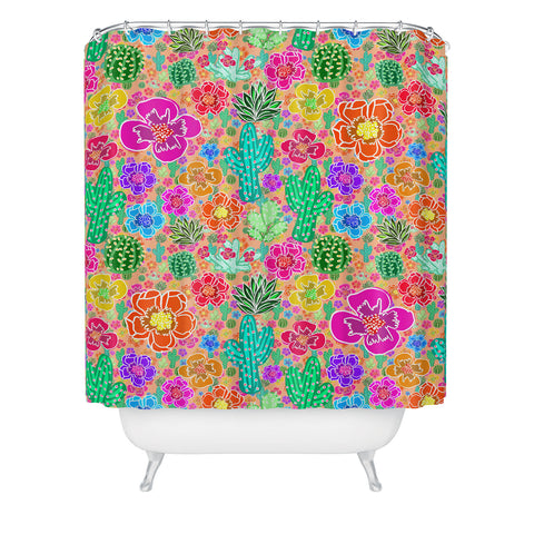 Lisa Argyropoulos Cactus Party Peachy Shower Curtain