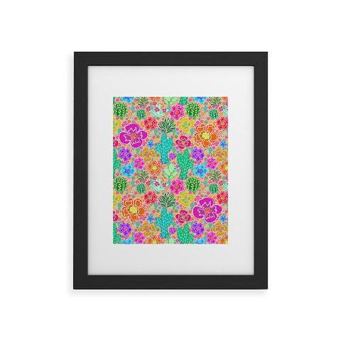 Lisa Argyropoulos Cactus Party Peachy Framed Art Print