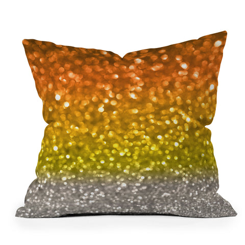 Lisa Argyropoulos Candy Corn Bokeh Throw Pillow