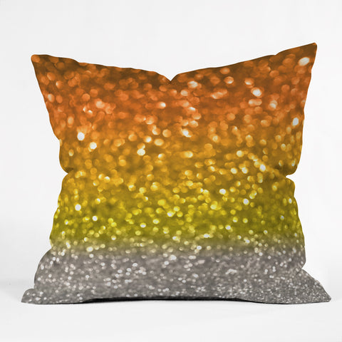 Lisa Argyropoulos Candy Corn Bokeh Outdoor Throw Pillow