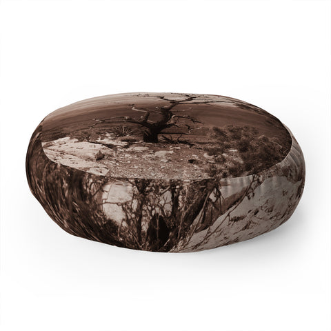 Lisa Argyropoulos Canyon Ghost Warm Sepia Floor Pillow Round