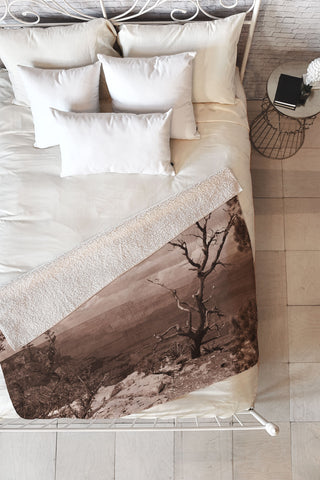 Lisa Argyropoulos Canyon Ghost Warm Sepia Fleece Throw Blanket