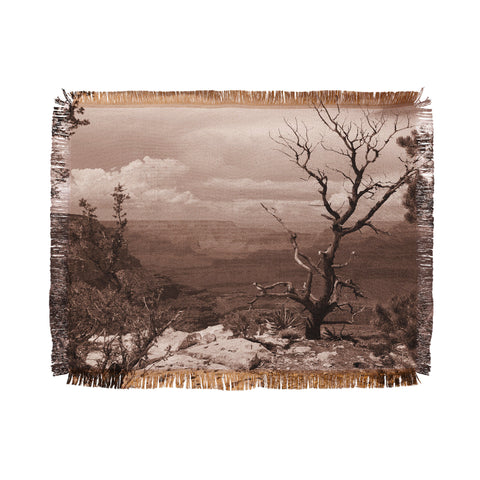 Lisa Argyropoulos Canyon Ghost Warm Sepia Throw Blanket