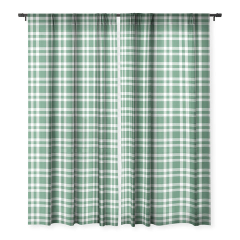 Lisa Argyropoulos Cheery Checks Pine Sheer Window Curtain