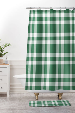 Lisa Argyropoulos Cheery Checks Pine Shower Curtain And Mat