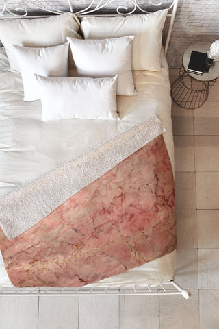 Lisa Argyropoulos Cherry Blush Marble Fleece Throw Blanket