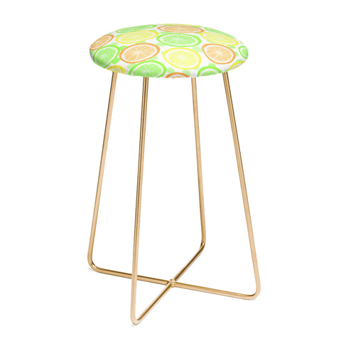 Lisa Argyropoulos Citrus Wheels And Dots Counter Stool