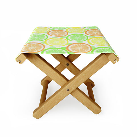 Lisa Argyropoulos Citrus Wheels And Dots Folding Stool