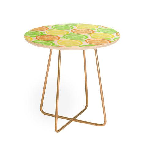 Lisa Argyropoulos Citrus Wheels And Dots Round Side Table