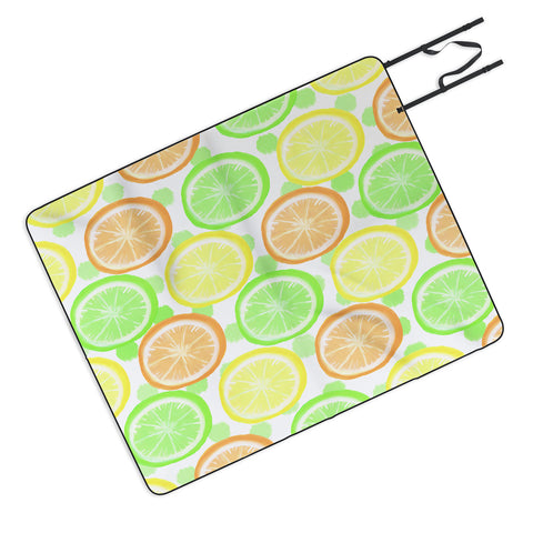Lisa Argyropoulos Citrus Wheels And Dots Picnic Blanket