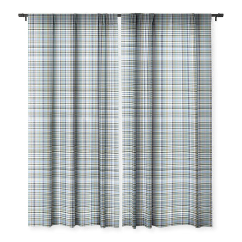 Lisa Argyropoulos Coastal Plaid IV Sheer Window Curtain