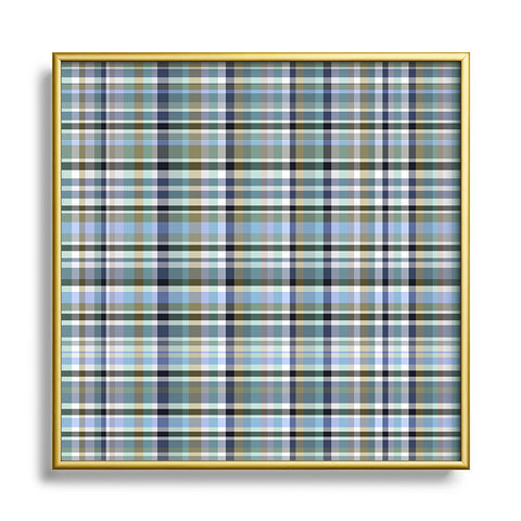 Lisa Argyropoulos Coastal Plaid IV Square Metal Framed Art Print