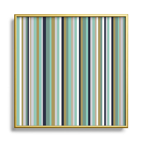Lisa Argyropoulos Coastal Stripe III Square Metal Framed Art Print