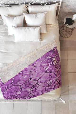 Lisa Argyropoulos Connections In Purple Fleece Throw Blanket