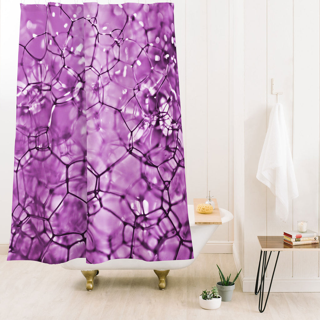 Connections In Purple Shower Curtain Lisa Argyropoulos