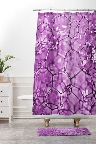 Lisa Argyropoulos Connections In Purple Shower Curtain And Mat