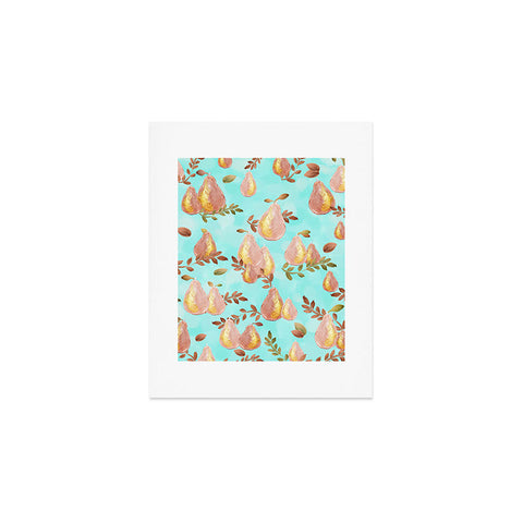 Lisa Argyropoulos Copper Pears Aqua Blue Art Print