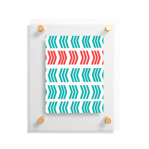Lisa Argyropoulos Coral Pop and Aqua Zig Zag Floating Acrylic Print
