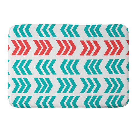 Lisa Argyropoulos Coral Pop and Aqua Zig Zag Memory Foam Bath Mat