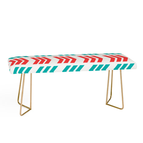 Lisa Argyropoulos Coral Pop and Aqua Zig Zag Bench