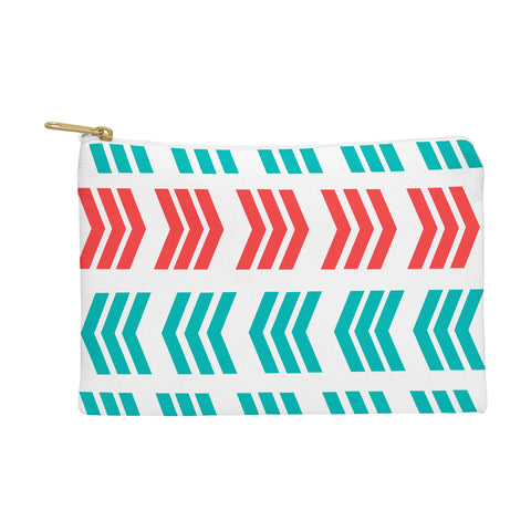 Lisa Argyropoulos Coral Pop and Aqua Zig Zag Pouch