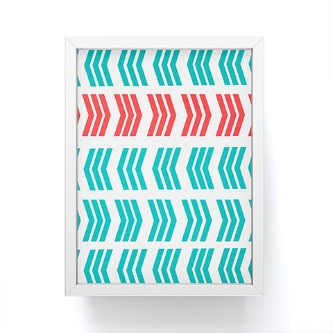 Lisa Argyropoulos Coral Pop and Aqua Zig Zag Framed Mini Art Print